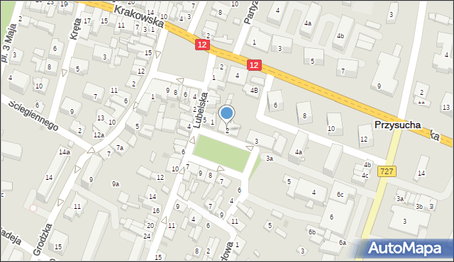 Przysucha, Plac Wyszyńskiego Stefana, ks. kard., 2, mapa Przysucha