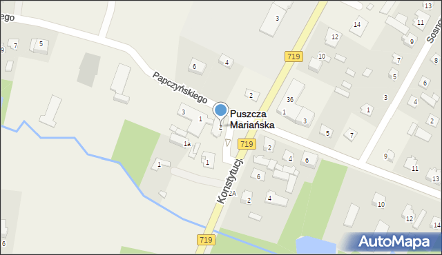 Puszcza Mariańska, Plac Kościuszki Tadeusza, gen., 2, mapa Puszcza Mariańska