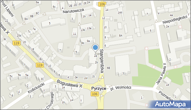 Pyrzyce, Plac Wolności, 2, mapa Pyrzyce