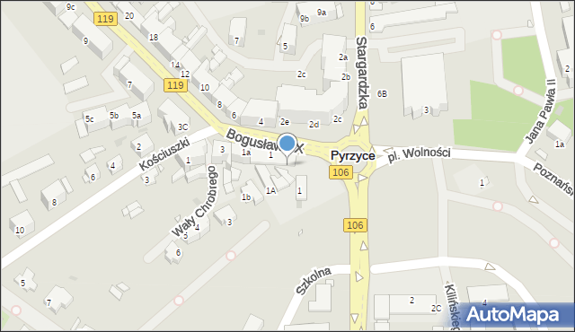 Pyrzyce, Plac Wolności, 5, mapa Pyrzyce