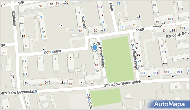 Pyskowice, Plac Piłsudskiego Józefa, marsz., 1/4, mapa Pyskowice