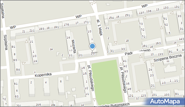 Pyskowice, Plac Piłsudskiego Józefa, marsz., 2/3, mapa Pyskowice