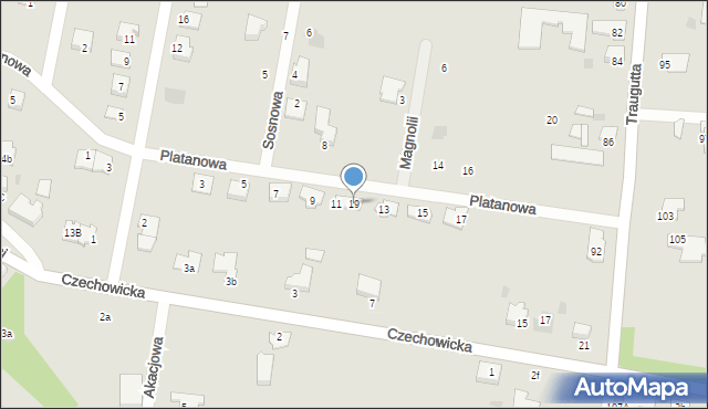 Pyskowice, Platanowa, 19, mapa Pyskowice