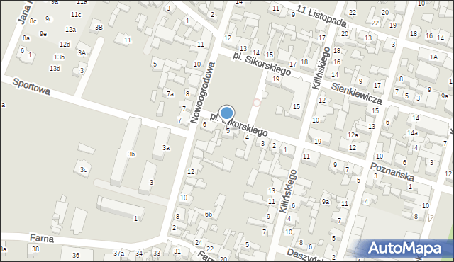Pyzdry, Plac Sikorskiego Władysława, gen., 5, mapa Pyzdry