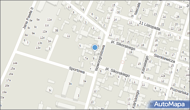 Pyzdry, Plac Sikorskiego Władysława, gen., 9, mapa Pyzdry