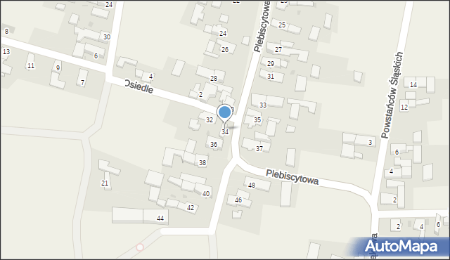 Racławiczki, Plebiscytowa, 34, mapa Racławiczki