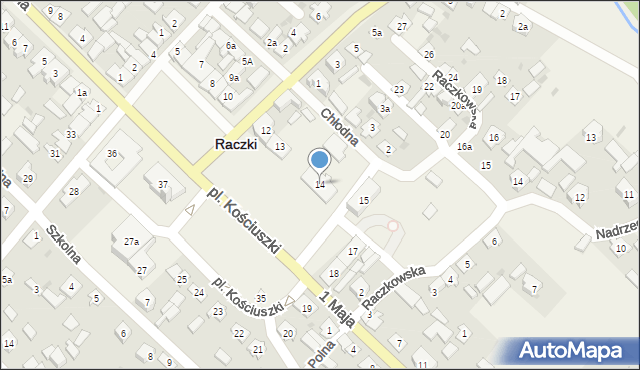 Raczki, Plac Kościuszki Tadeusza, gen., 14, mapa Raczki