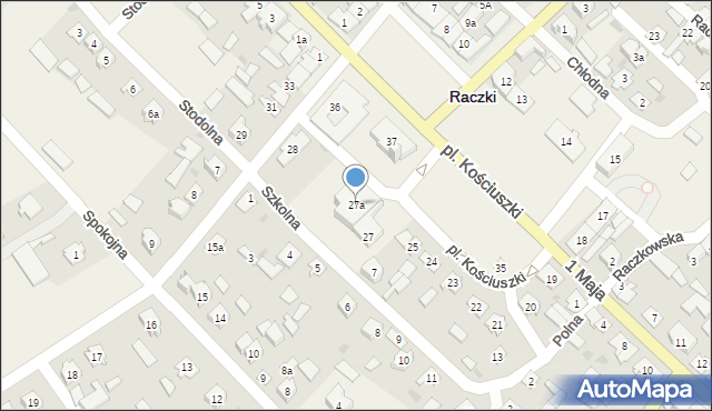 Raczki, Plac Kościuszki Tadeusza, gen., 27a, mapa Raczki