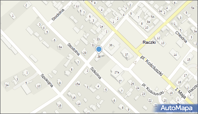 Raczki, Plac Kościuszki Tadeusza, gen., 28, mapa Raczki