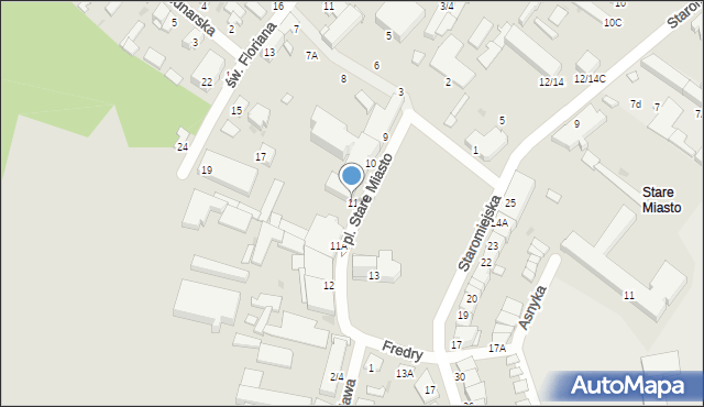 Radom, Plac Stare Miasto, 11, mapa Radomia