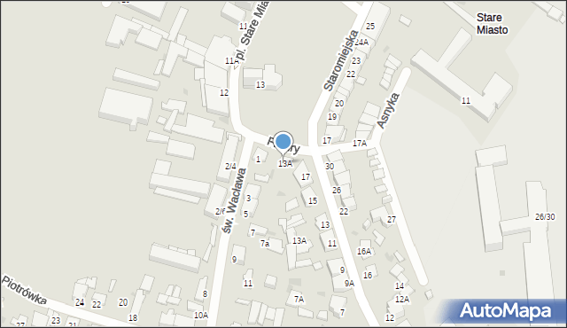 Radom, Plac Stare Miasto, 13A, mapa Radomia