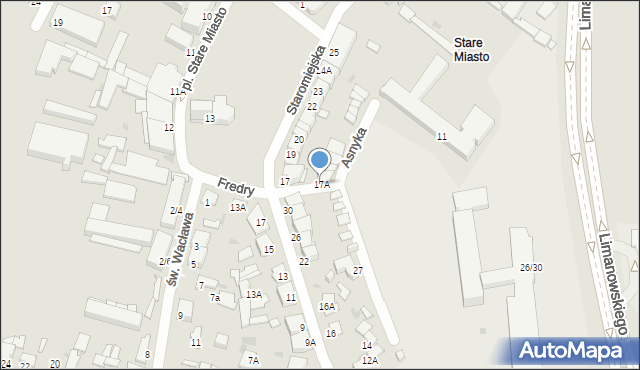 Radom, Plac Stare Miasto, 17A, mapa Radomia