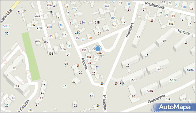 Radom, Płocka, 21b, mapa Radomia