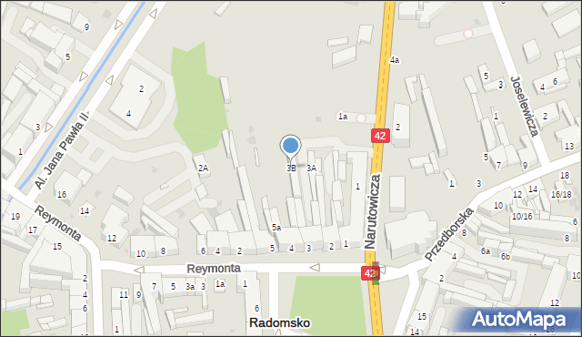 Radomsko, Plac 3 Maja, 3B, mapa Radomsko