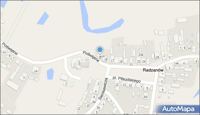 Radzanów, Plac Piłsudskiego Józefa, marsz., 15, mapa Radzanów