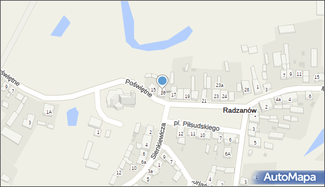 Radzanów, Plac Piłsudskiego Józefa, marsz., 16, mapa Radzanów