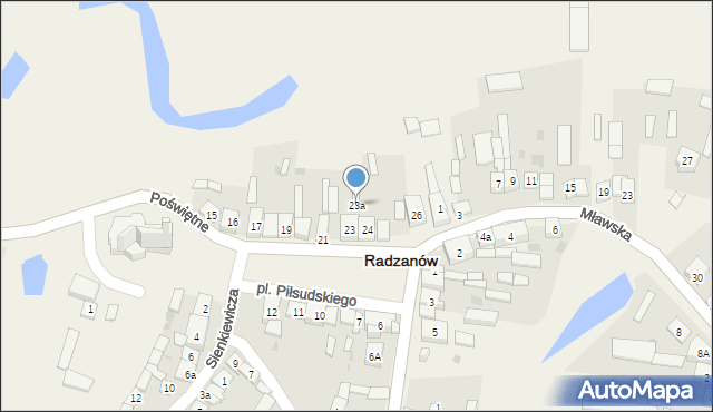 Radzanów, Plac Piłsudskiego Józefa, marsz., 23a, mapa Radzanów