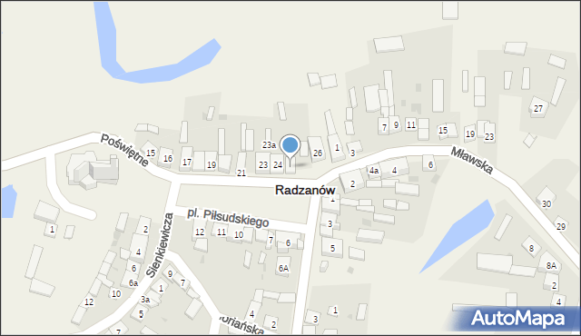 Radzanów, Plac Piłsudskiego Józefa, marsz., 25, mapa Radzanów