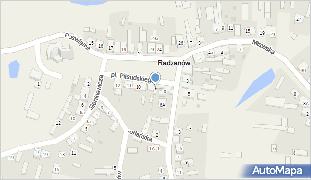 Radzanów, Plac Piłsudskiego Józefa, marsz., 7, mapa Radzanów