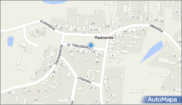 Radzanów, Plac Piłsudskiego Józefa, marsz., 8, mapa Radzanów