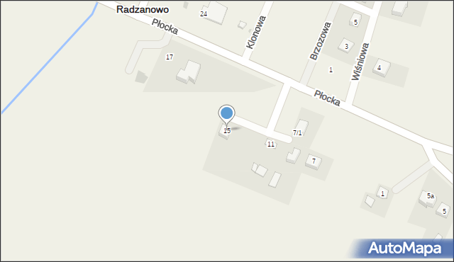 Radzanowo, Płocka, 15, mapa Radzanowo