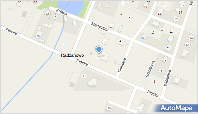 Radzanowo, Płocka, 24, mapa Radzanowo