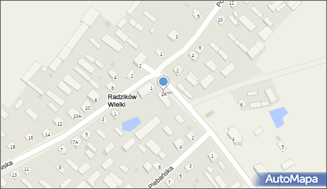 Radzików Wielki, Plac Dymitrowicza, ks. kan., 1A, mapa Radzików Wielki