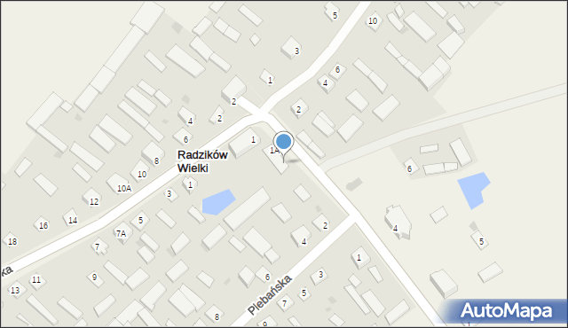 Radzików Wielki, Plac Dymitrowicza, ks. kan., 1B, mapa Radzików Wielki