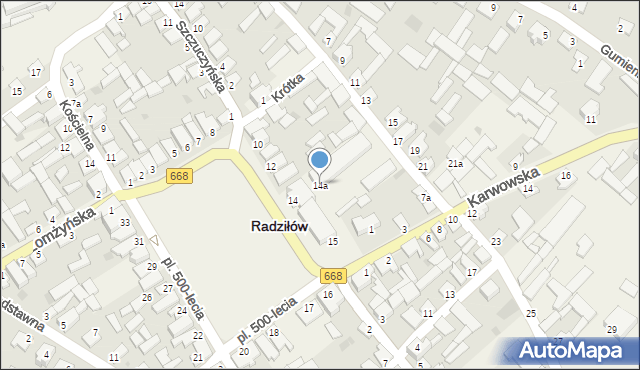 Radziłów, Plac 500-lecia, 14a, mapa Radziłów