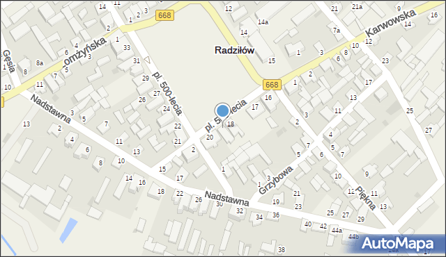 Radziłów, Plac 500-lecia, 19, mapa Radziłów