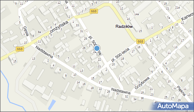 Radziłów, Plac 500-lecia, 23, mapa Radziłów