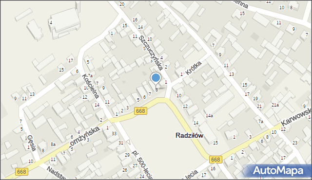Radziłów, Plac 500-lecia, 8, mapa Radziłów