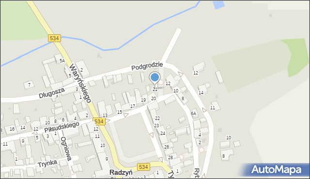 Radzyń Chełmiński, Plac Towarzystwa Jaszczurczego, 21, mapa Radzyń Chełmiński