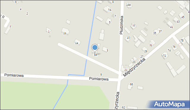 Radzyń Podlaski, Płudzińska, 3A, mapa Radzyń Podlaski