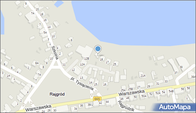 Rajgród, Plac Tysiąclecia, 19, mapa Rajgród