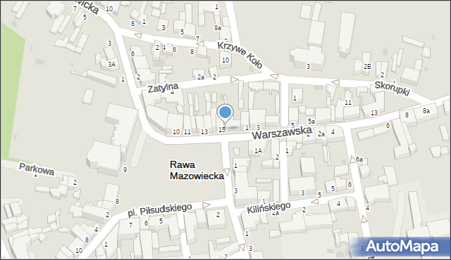 Rawa Mazowiecka, Plac Piłsudskiego Józefa, marsz., 16, mapa Rawa Mazowiecka