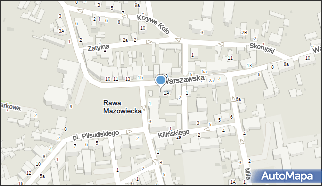 Rawa Mazowiecka, Plac Piłsudskiego Józefa, marsz., 1a, mapa Rawa Mazowiecka