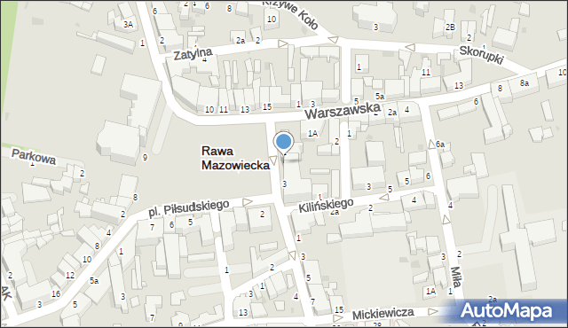 Rawa Mazowiecka, Plac Piłsudskiego Józefa, marsz., 2, mapa Rawa Mazowiecka