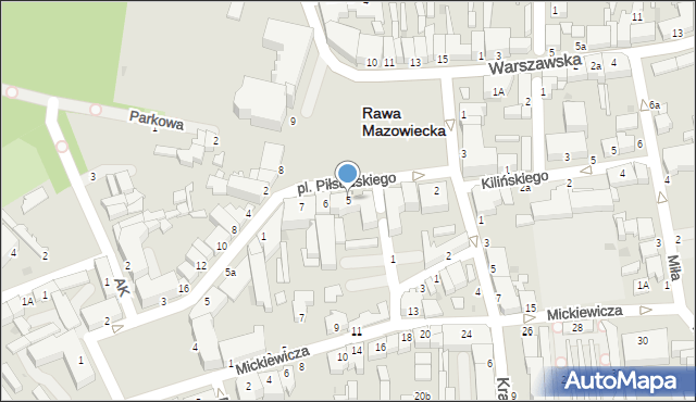 Rawa Mazowiecka, Plac Piłsudskiego Józefa, marsz., 5, mapa Rawa Mazowiecka