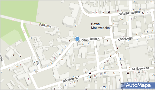 Rawa Mazowiecka, Plac Piłsudskiego Józefa, marsz., 7, mapa Rawa Mazowiecka