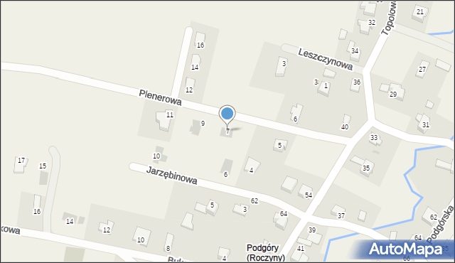 Roczyny, Plenerowa, 7, mapa Roczyny