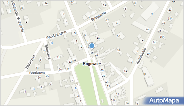 Rogowo, Plac Powstańców Wielkopolskich, 15, mapa Rogowo