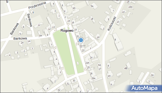 Rogowo, Plac Powstańców Wielkopolskich, 22, mapa Rogowo