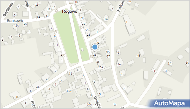 Rogowo, Plac Powstańców Wielkopolskich, 25, mapa Rogowo