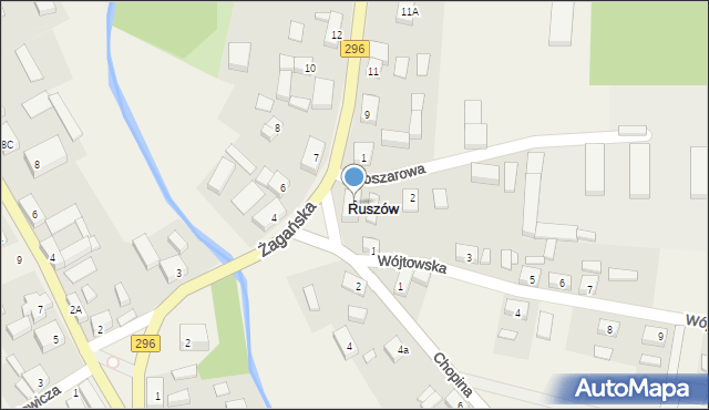 Ruszów, Plac Partyzantów, 3, mapa Ruszów