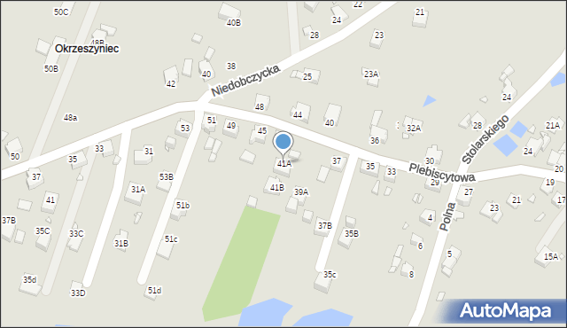 Rybnik, Plebiscytowa, 41A, mapa Rybnika