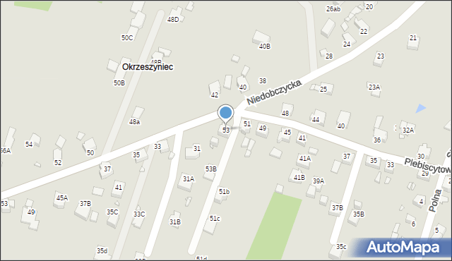 Rybnik, Plebiscytowa, 53, mapa Rybnika