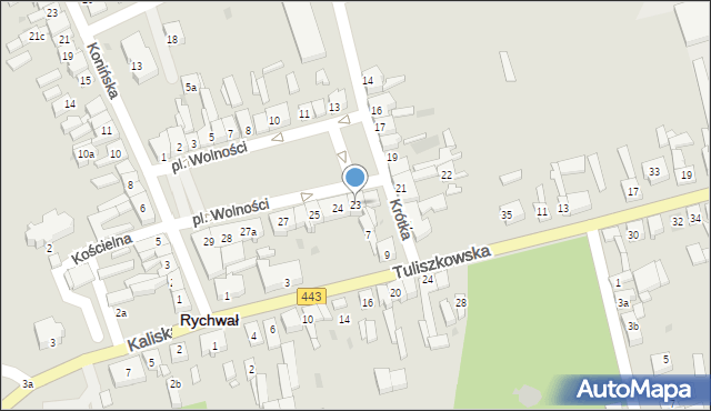 Rychwał, Plac Wolności, 23, mapa Rychwał