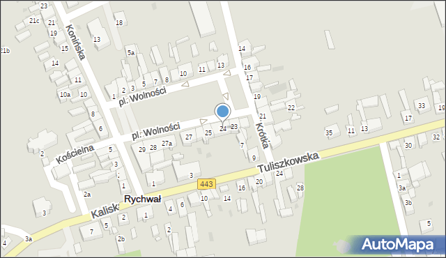 Rychwał, Plac Wolności, 24, mapa Rychwał