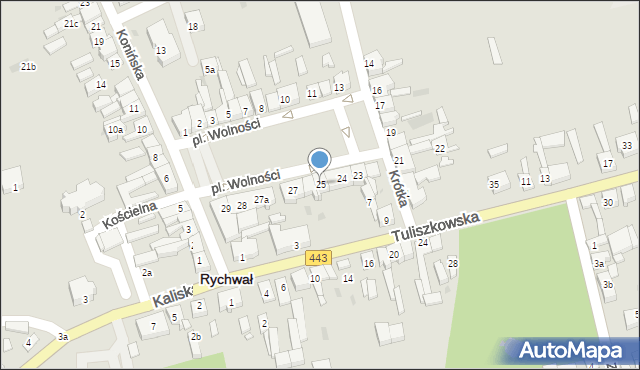 Rychwał, Plac Wolności, 25, mapa Rychwał